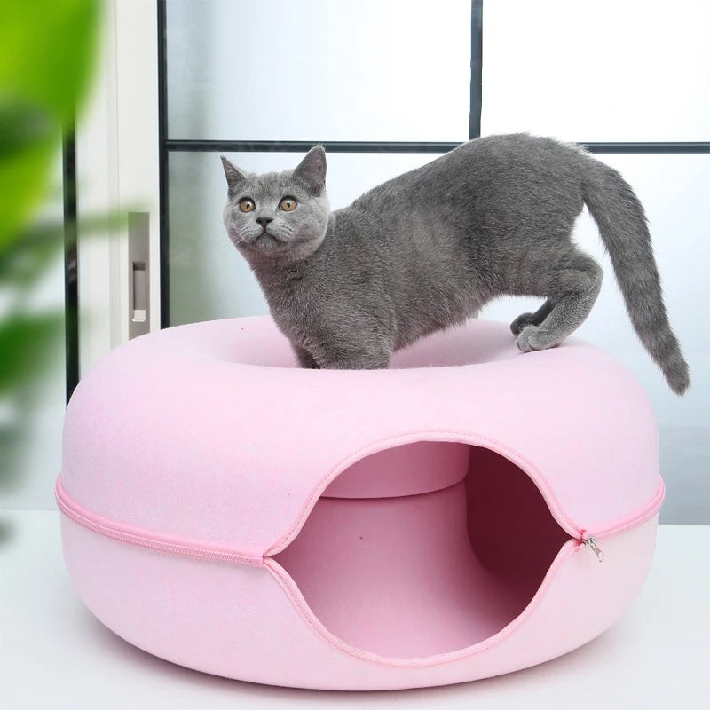 Cozy Cat Donut Tunnel Bed