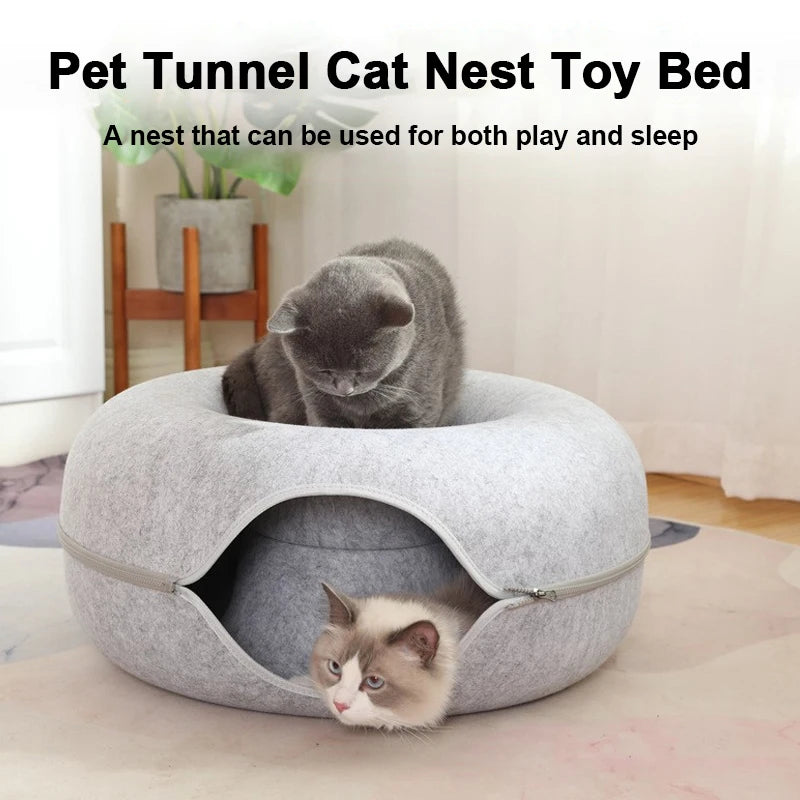 Cozy Cat Donut Tunnel Bed