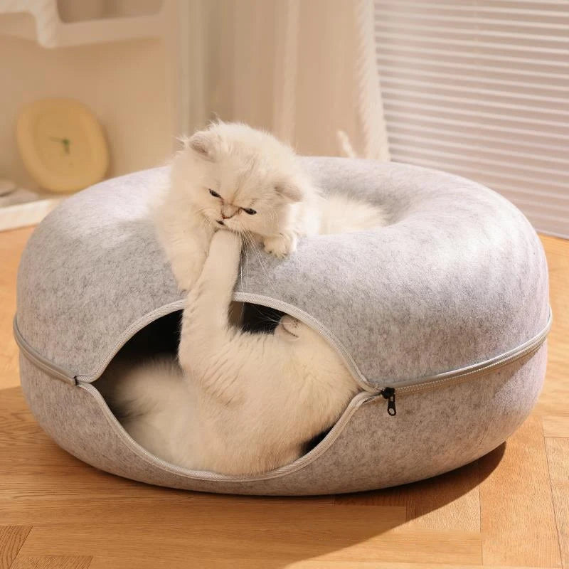 Cozy Cat Donut Tunnel Bed